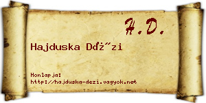 Hajduska Dézi névjegykártya